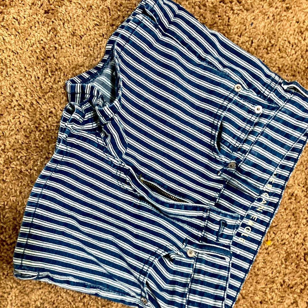 Striped Jean Shorts